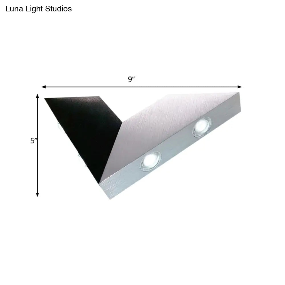 DecorBites™ Modern V-Neck Metal Sconce LED Wall Light with RGB Color, Black/Silver