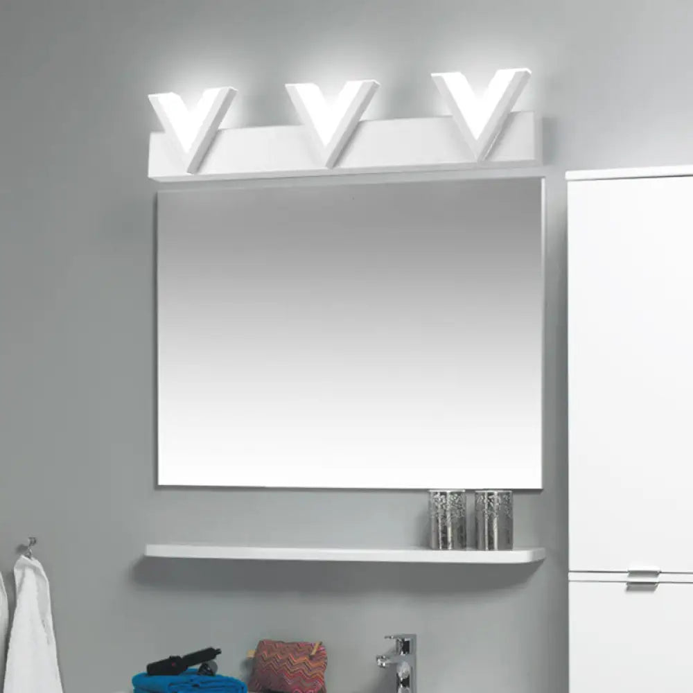DecorBites™ Modern V-Shaped LED Vanity Light: Acrylic Bathroom Mirror Lamp (2/3-Light, Warm/White)