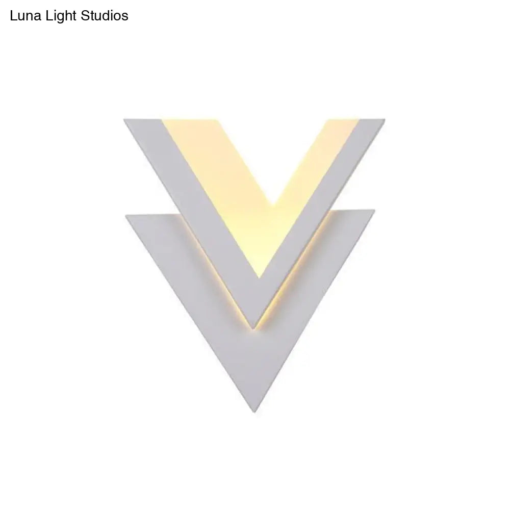 DecorBites™ Modern V-Shaped LED Wall Sconce in White