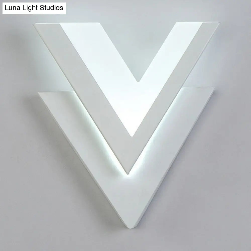 DecorBites™ Modern V-Shaped LED Wall Sconce in White