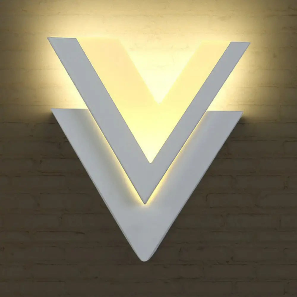 DecorBites™ Modern V-Shaped LED Wall Sconce in White
