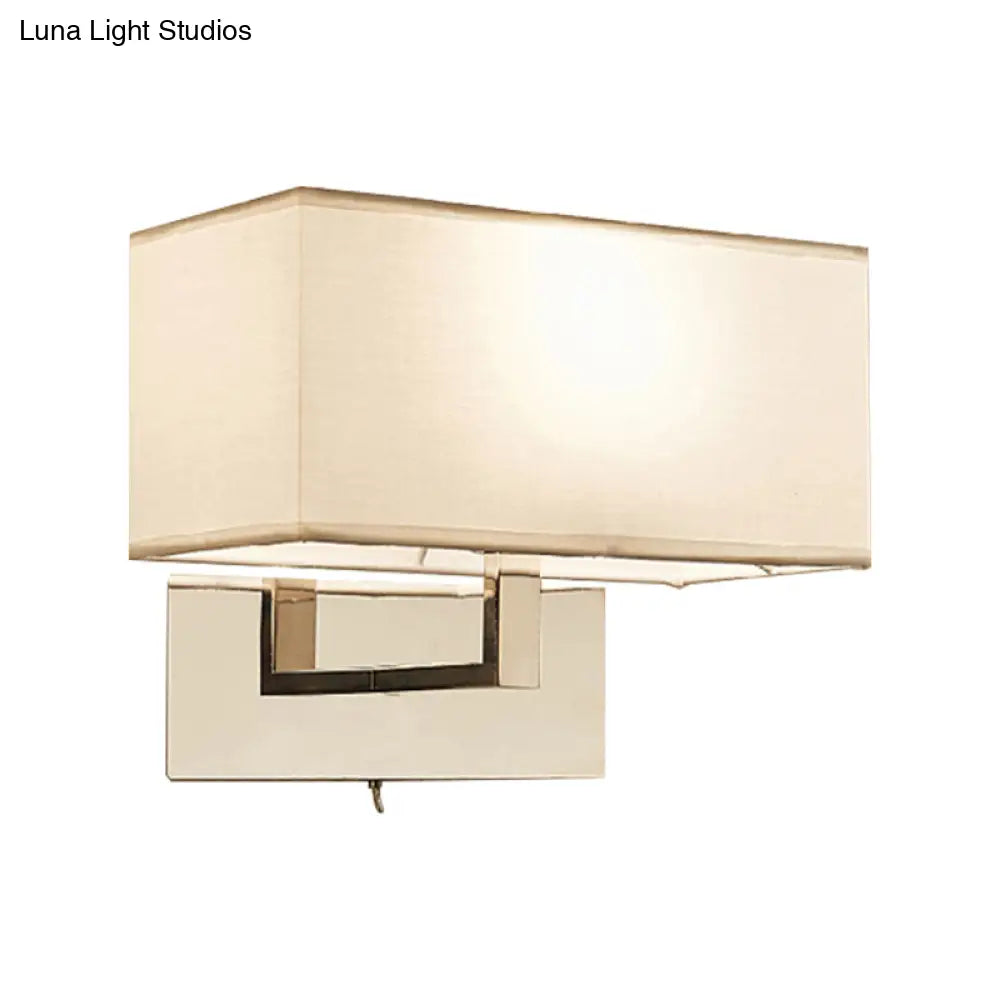 DecorBites™ Modern White Fabric LED Wall Sconce for Bedroom Lighting