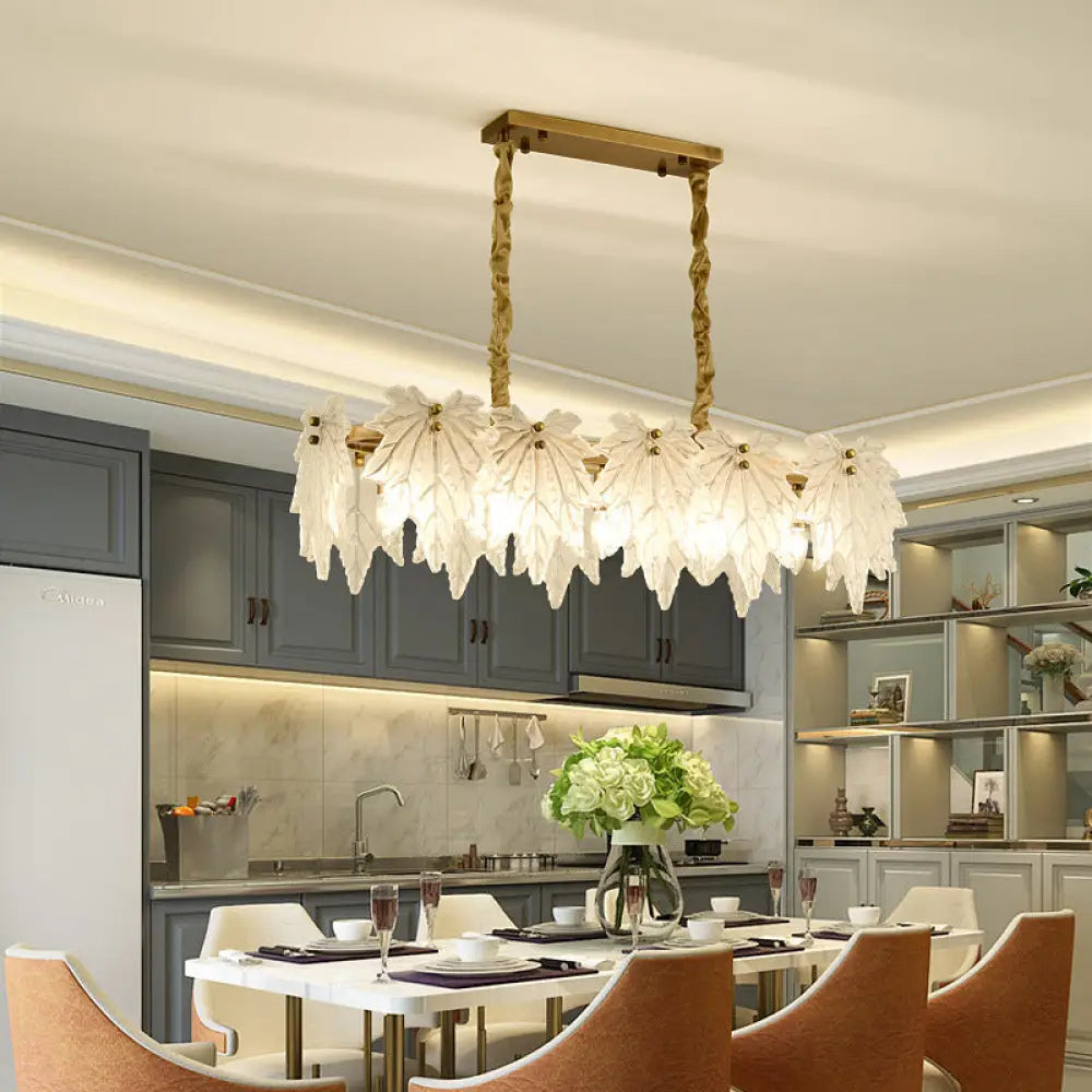 DecorBites™ Modern White Glass Pendant Light with 5 LED Heads for Dining Room