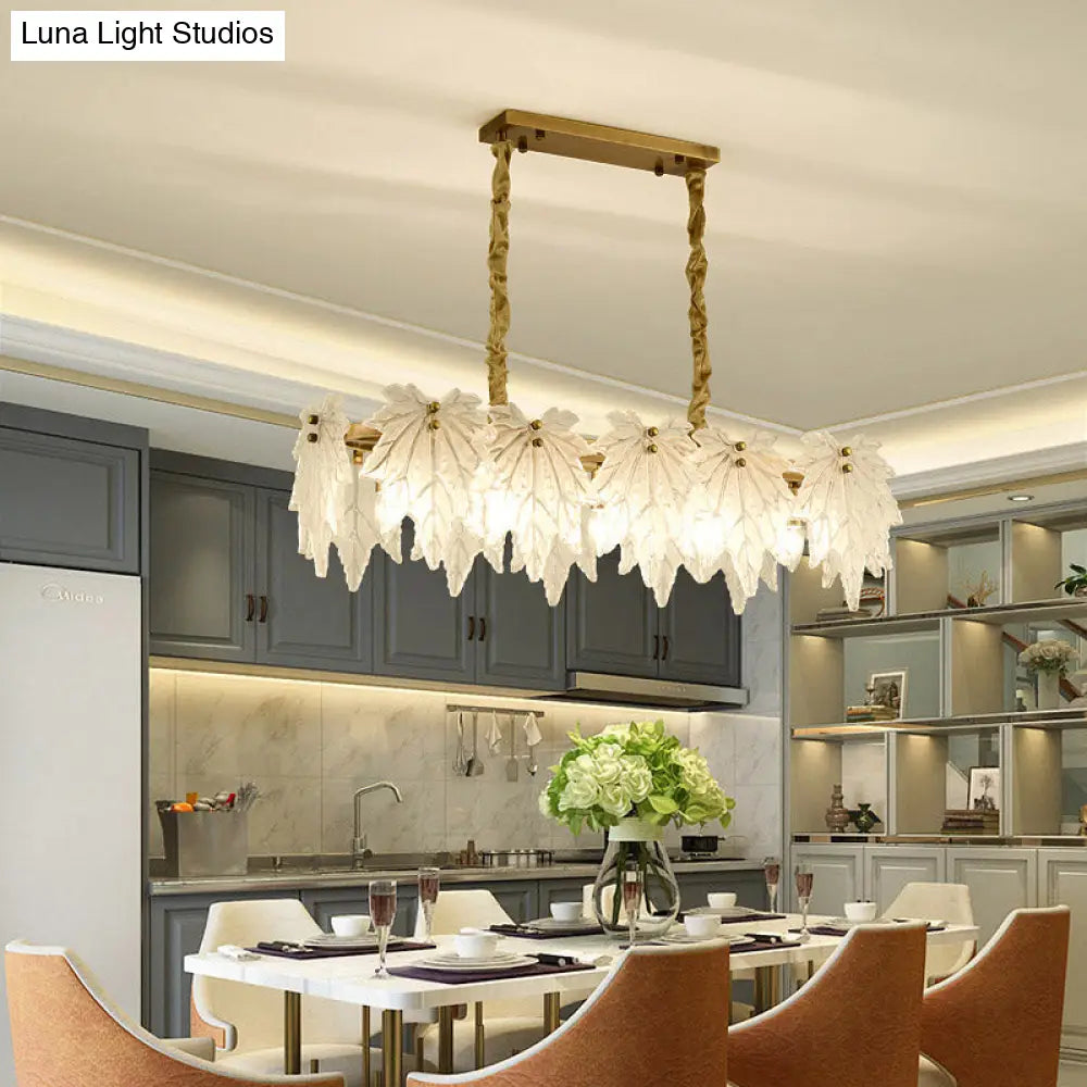 DecorBites™ Modern White Glass Pendant Light with 5 LED Heads for Dining Room