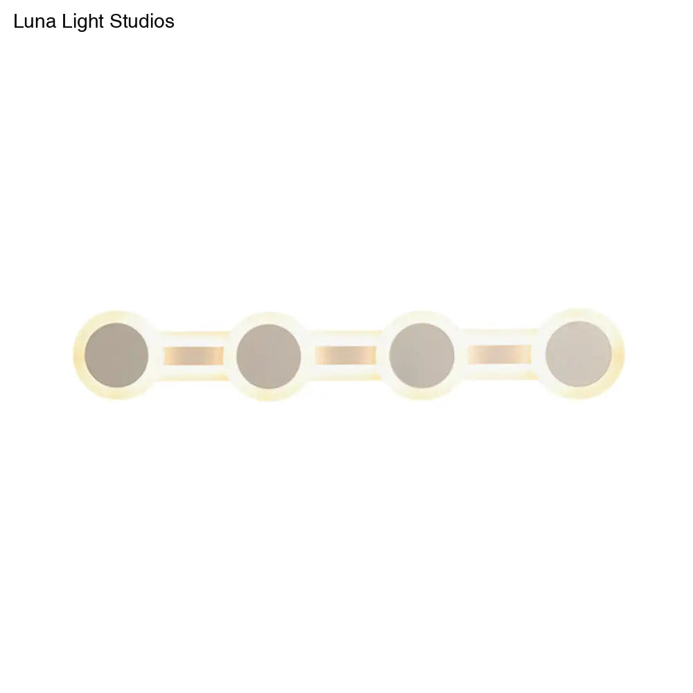 DecorBites™ Modern White LED Vanity Light - 16"/23.5" Linear Wall Sconce with Acrylic Shade - Warm/White Light, 3/4 Lights
