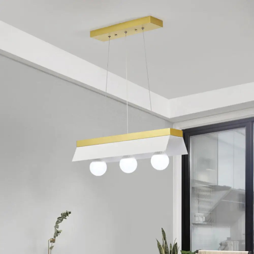 DecorBites™ Modern Wood Island Billiard Light with Black/White Shade - 3 or 5 Lights for Restaurant