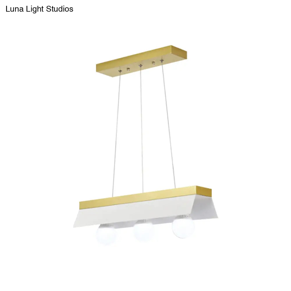 DecorBites™ Modern Wood Island Billiard Light with Black/White Shade - 3 or 5 Lights for Restaurant