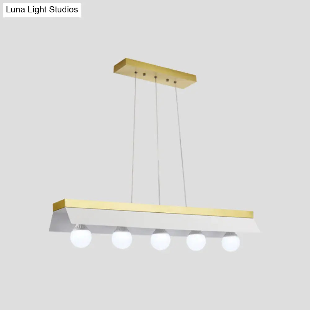 DecorBites™ Modern Wood Island Billiard Light with Black/White Shade - 3 or 5 Lights for Restaurant