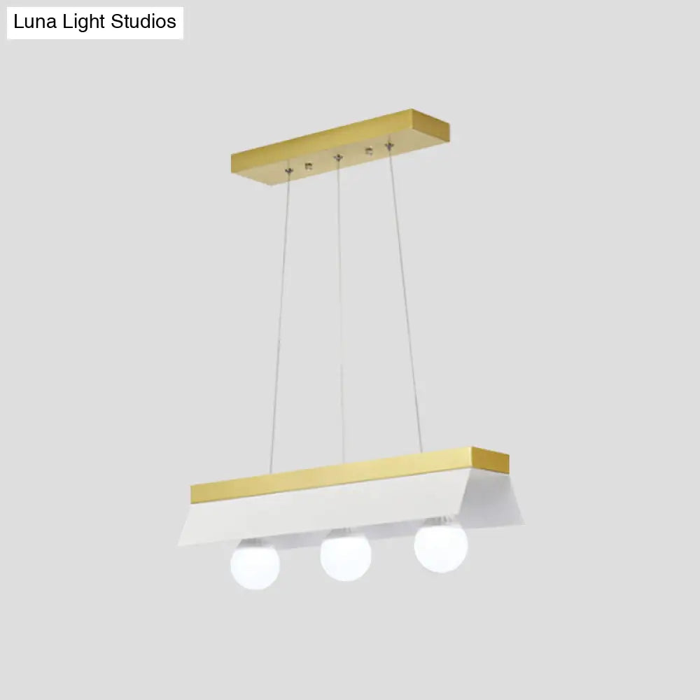 DecorBites™ Modern Wood Island Billiard Light with Black/White Shade - 3 or 5 Lights for Restaurant