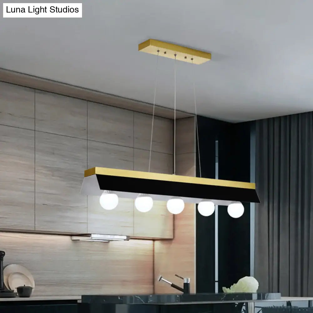 DecorBites™ Modern Wood Island Billiard Light with Black/White Shade - 3 or 5 Lights for Restaurant
