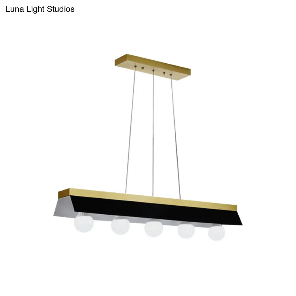 DecorBites™ Modern Wood Island Billiard Light with Black/White Shade - 3 or 5 Lights for Restaurant