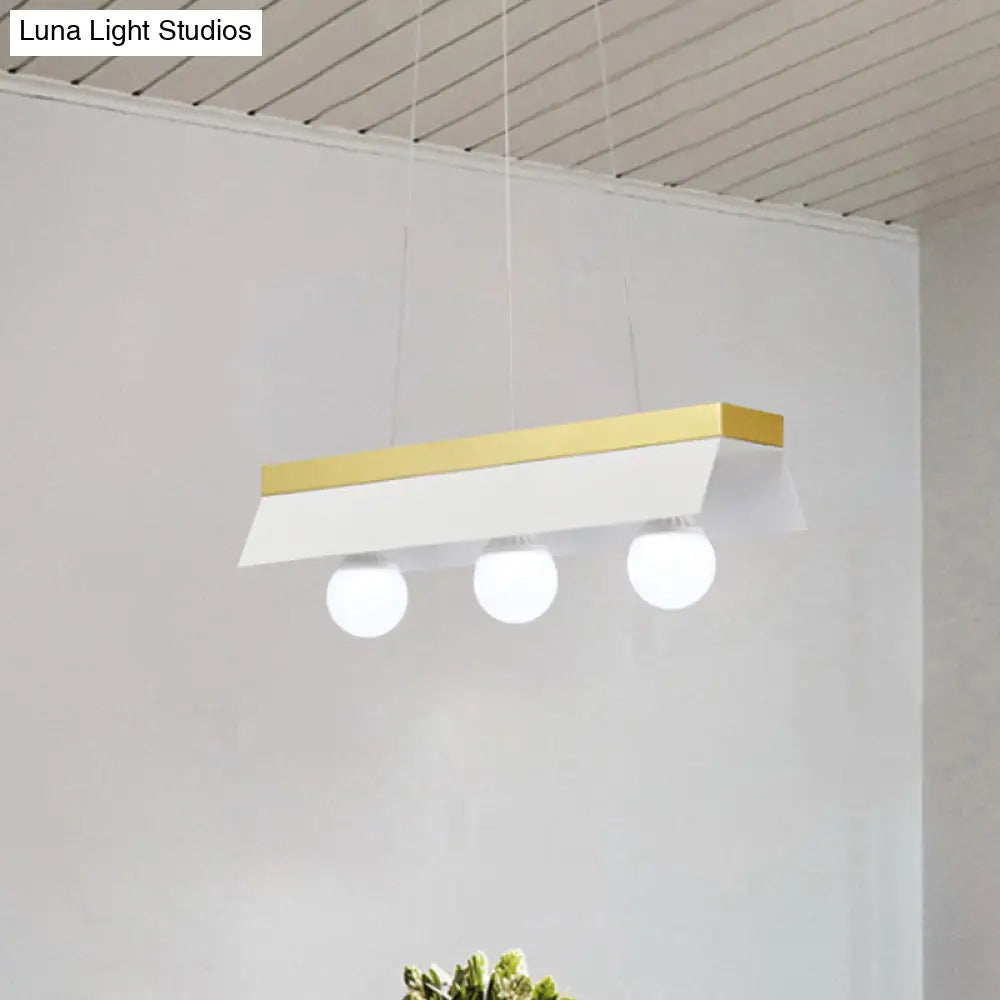 DecorBites™ Modern Wood Island Billiard Light with Black/White Shade - 3 or 5 Lights for Restaurant