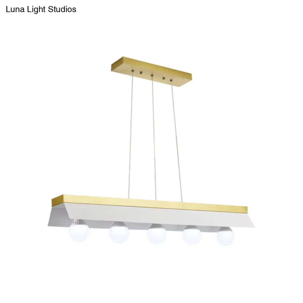 DecorBites™ Modern Wood Island Billiard Light with Black/White Shade - 3 or 5 Lights for Restaurant
