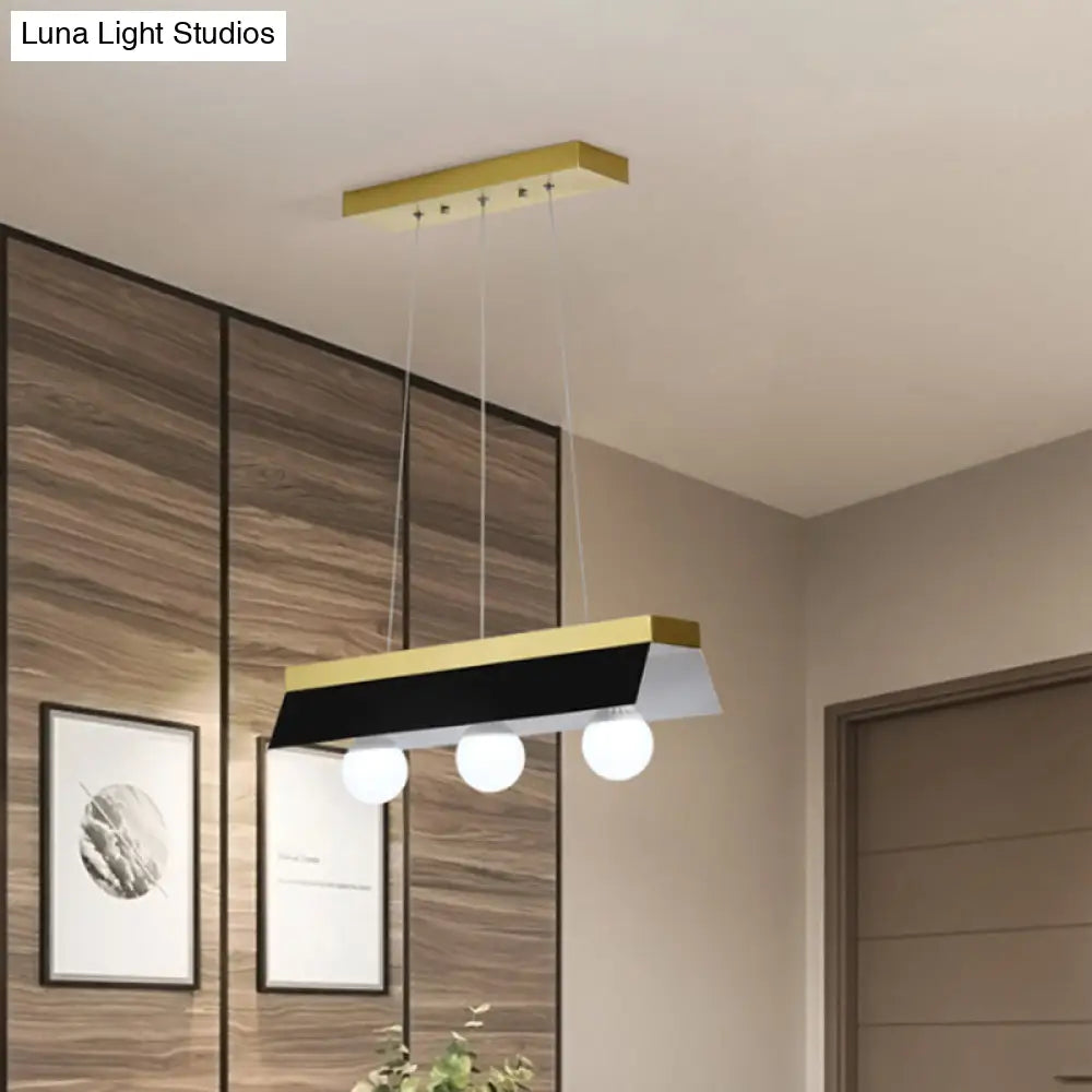 DecorBites™ Modern Wood Island Billiard Light with Black/White Shade - 3 or 5 Lights for Restaurant