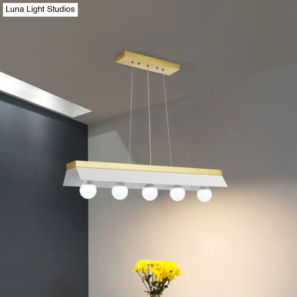 DecorBites™ Modern Wood Island Billiard Light with Black/White Shade - 3 or 5 Lights for Restaurant