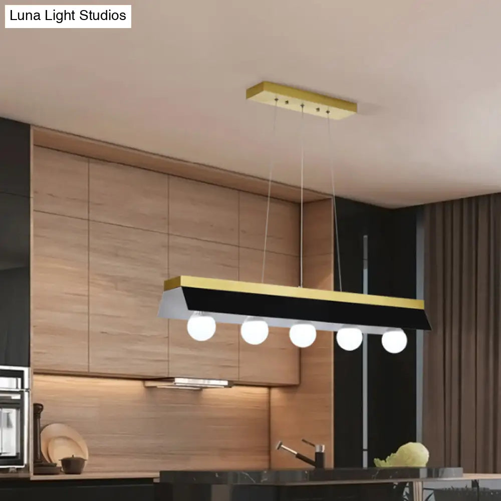 DecorBites™ Modern Wood Island Billiard Light with Black/White Shade - 3 or 5 Lights for Restaurant
