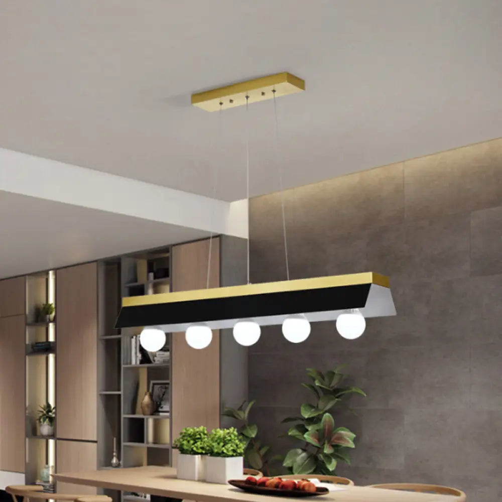 DecorBites™ Modern Wood Island Billiard Light with Black/White Shade - 3 or 5 Lights for Restaurant