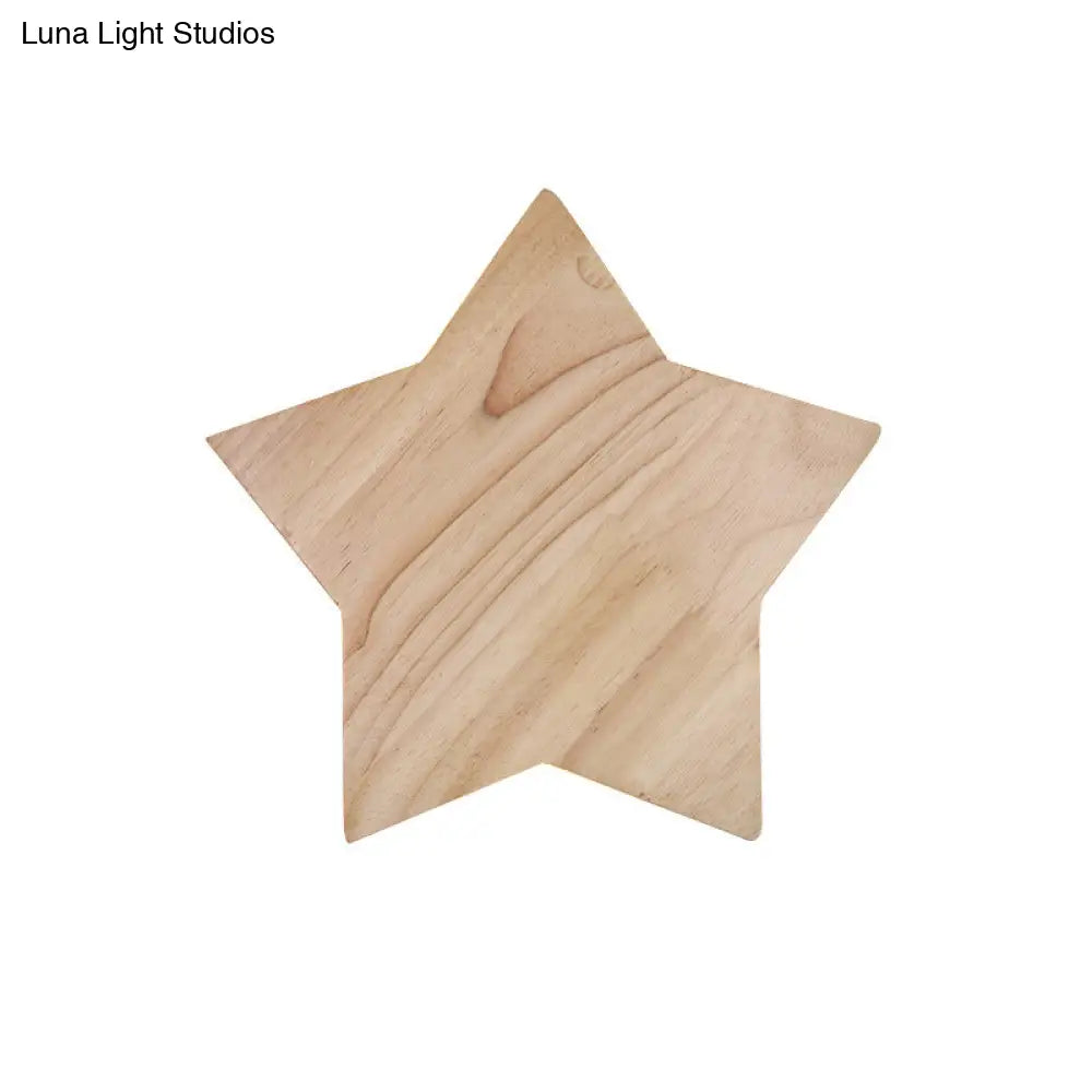 DecorBites™ Modern Wood Star LED Wall Sconce - Stylish Contemporary Living Room Lighting