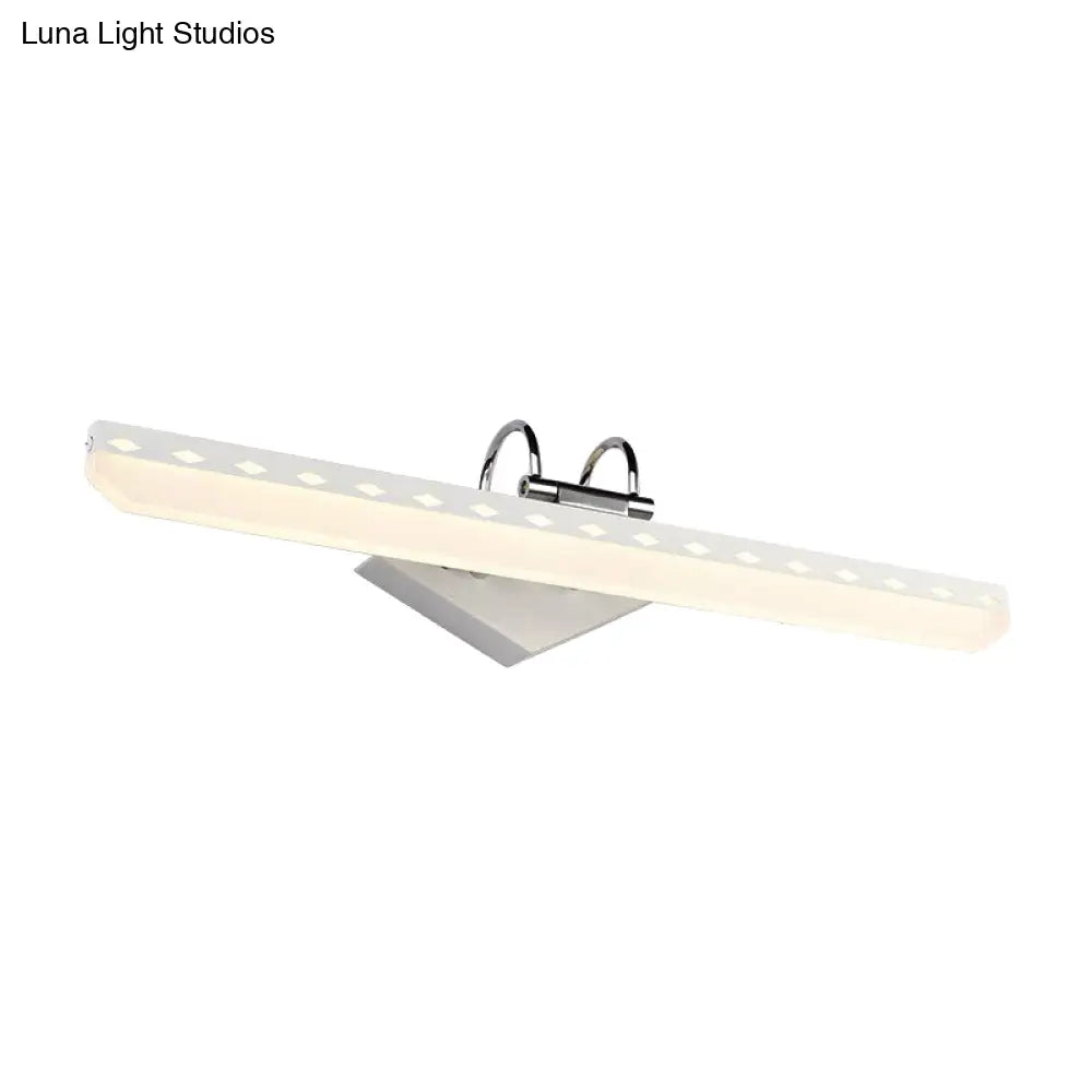 DecorBites™ Modernist Acrylic Linear LED Vanity Wall Sconce - 15"/19"/23" Wide - Black/White - Curved Arm - Natural Light