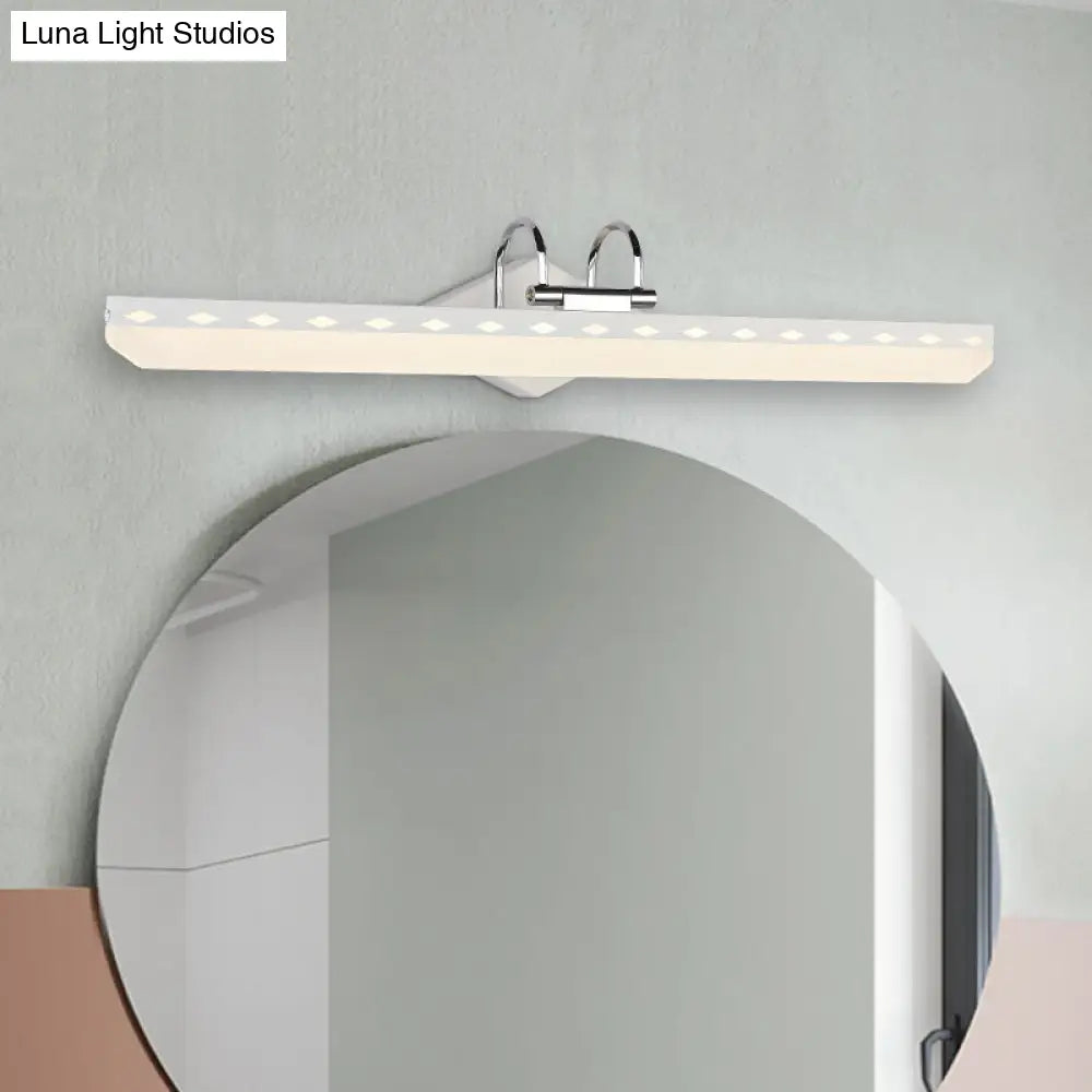 DecorBites™ Modernist Acrylic Linear LED Vanity Wall Sconce - 15"/19"/23" Wide - Black/White - Curved Arm - Natural Light