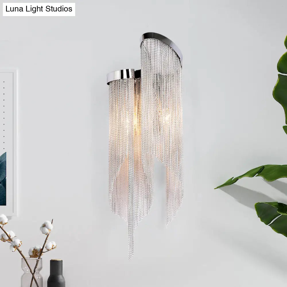 DecorBites™ Modernist Aluminum Tassel Wall Sconce Light in Gold/Silver for Living Room