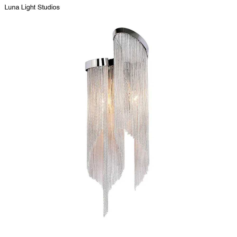 DecorBites™ Modernist Aluminum Tassel Wall Sconce Light in Gold/Silver for Living Room