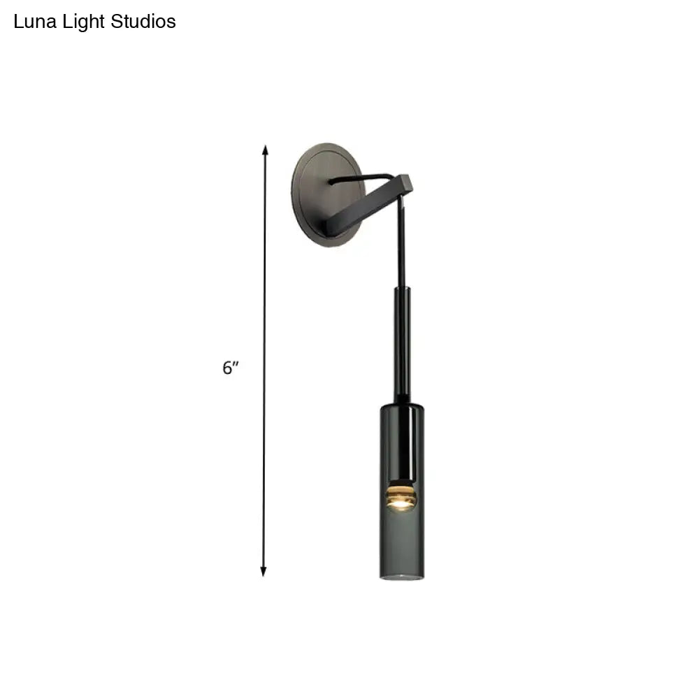 DecorBites™ Modernist Black LED Wall Sconce - Crystal Tube Light Fixture for Bedroom
