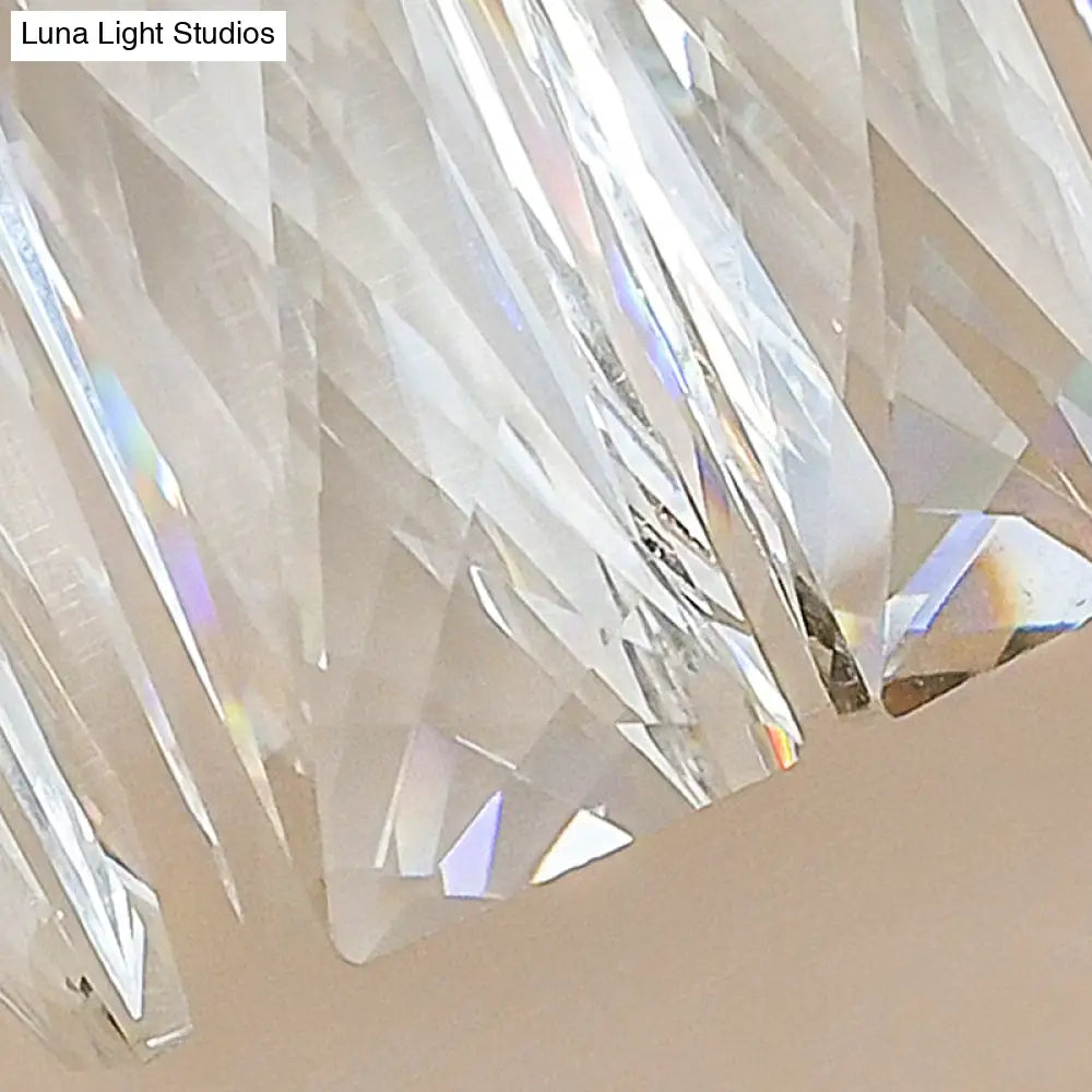 DecorBites™ Modernist Clear Faceted Crystal Wall Mount 1 Light Brass Wall Light for Living Room