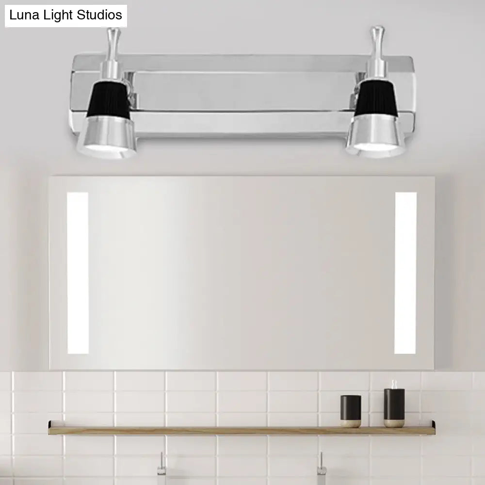 DecorBites™ Modernist Cone Vanity Light: 2/3-Light Bathroom Wall Lamp in Aluminum with Warm/White Lighting