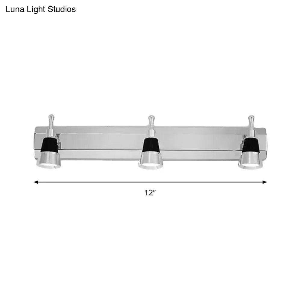 DecorBites™ Modernist Cone Vanity Light: 2/3-Light Bathroom Wall Lamp in Aluminum with Warm/White Lighting