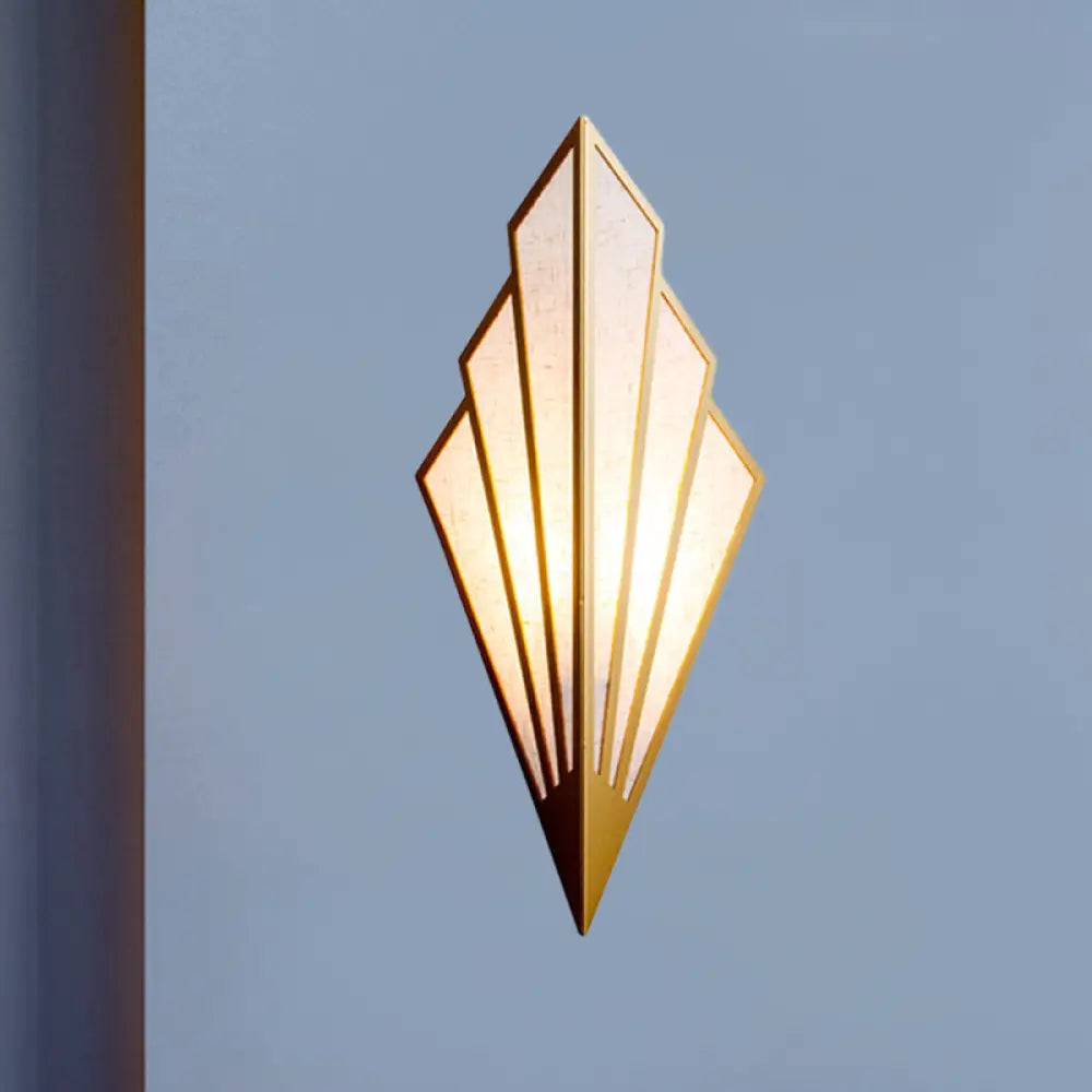 DecorBites™ Modernist Folding Fan Metal Wall Sconce - 1-Light Gold Flush Mount Lamp