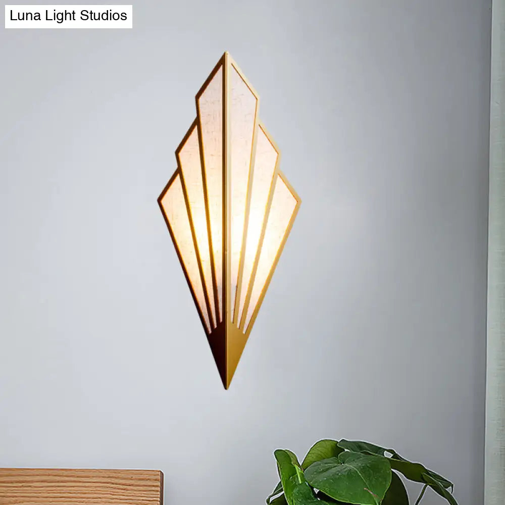 DecorBites™ Modernist Folding Fan Metal Wall Sconce - 1-Light Gold Flush Mount Lamp