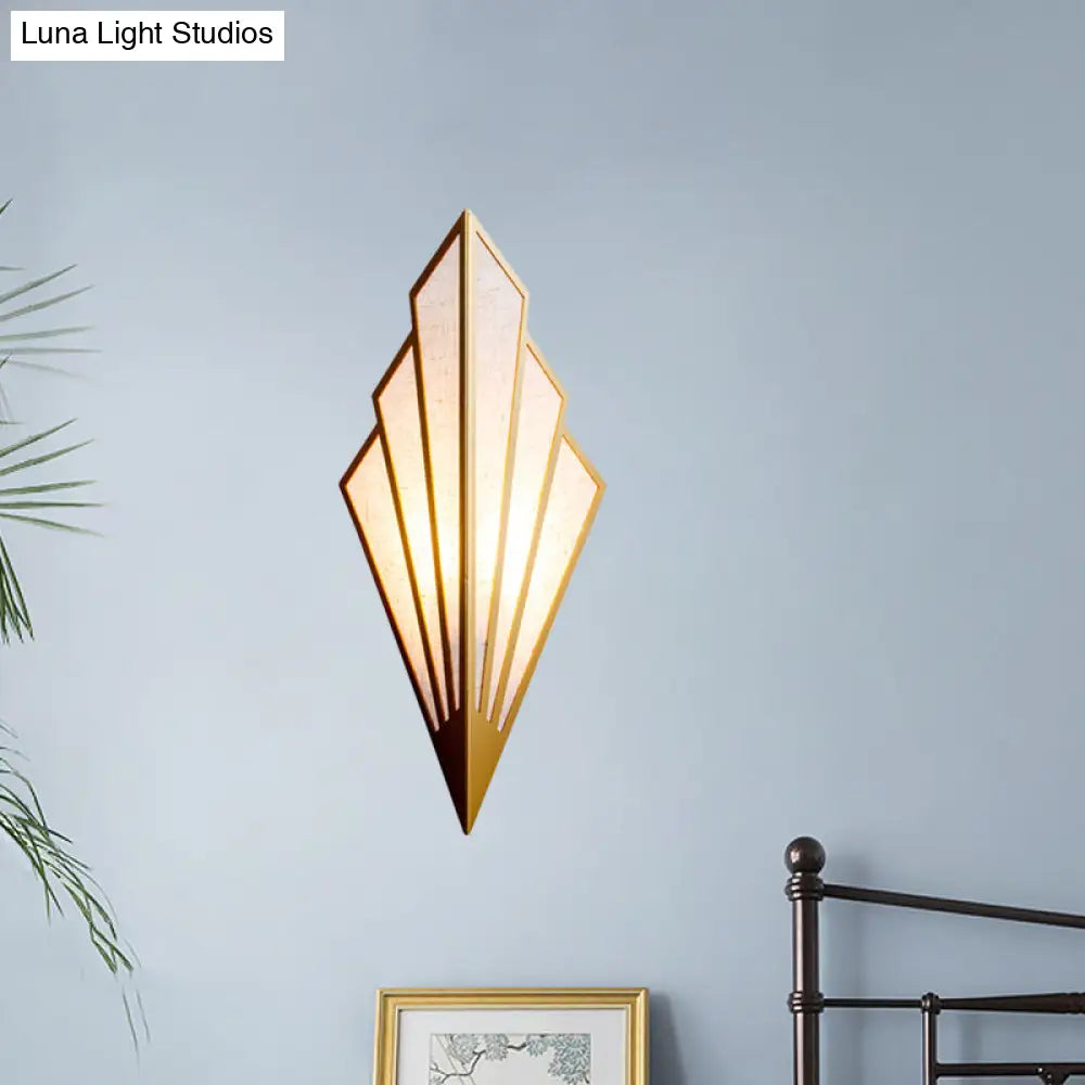 DecorBites™ Modernist Folding Fan Metal Wall Sconce - 1-Light Gold Flush Mount Lamp