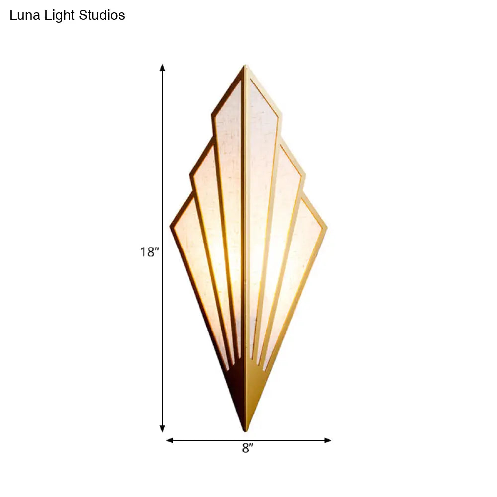 DecorBites™ Modernist Folding Fan Metal Wall Sconce - 1-Light Gold Flush Mount Lamp