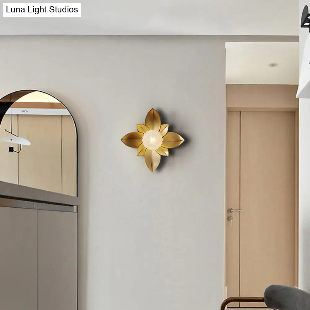 DecorBites™ Modernist Globe Sconce Light Fixture - Brass Metal, Bedroom Wall Mount Lighting with 1 Bulb