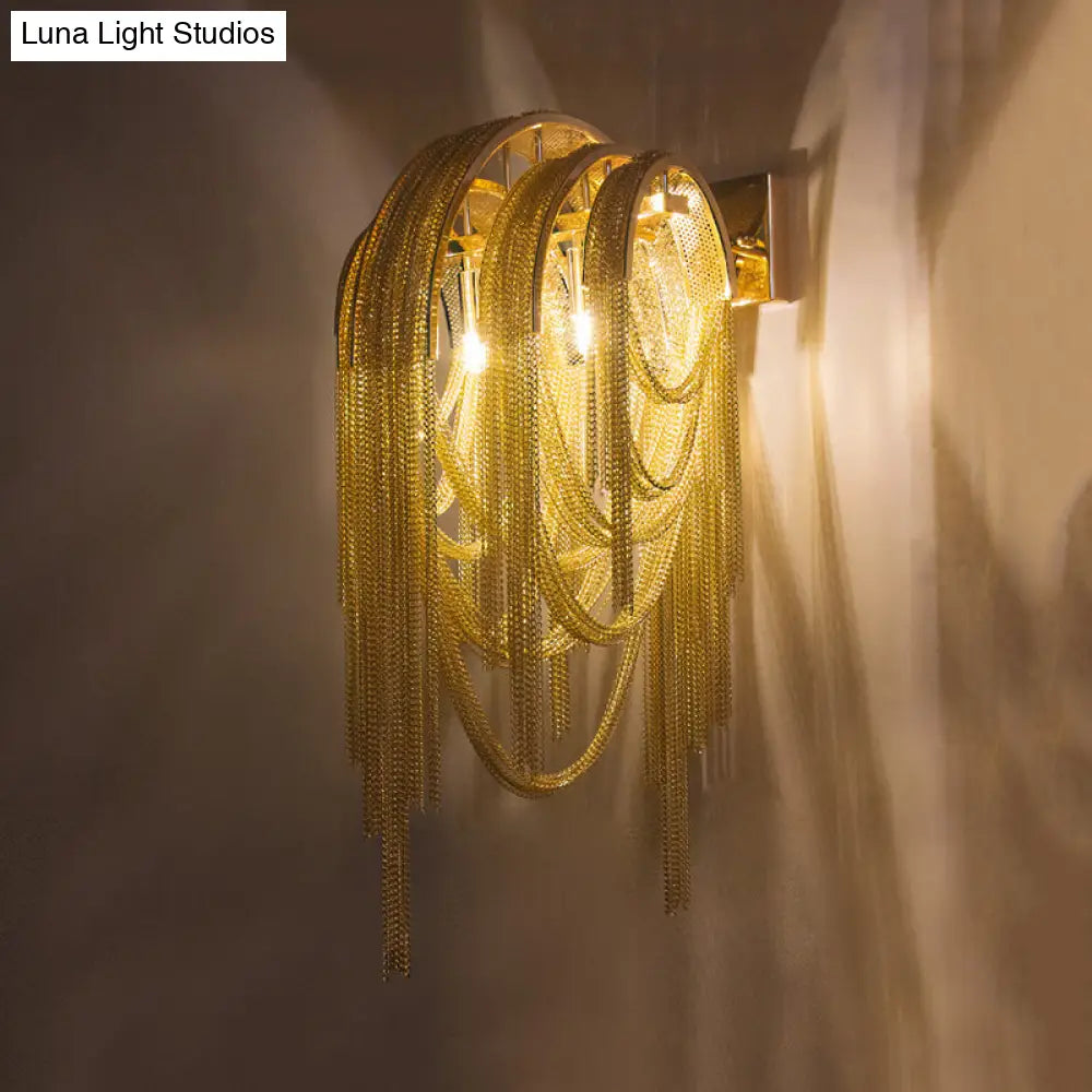 DecorBites™ Modernist Gold Finish Tassels Wall Sconce - Aluminum LED Wall Mount Lamp