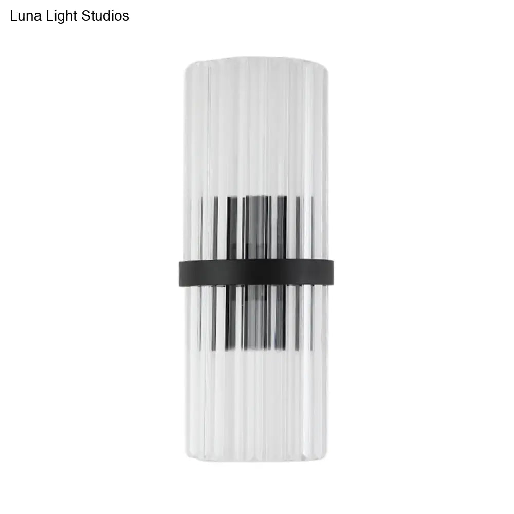 DecorBites™ Modernist Half-Light Pipe Wall Sconce Lamp: Metal & Crystal, Black Finish – Perfect for Dining Room