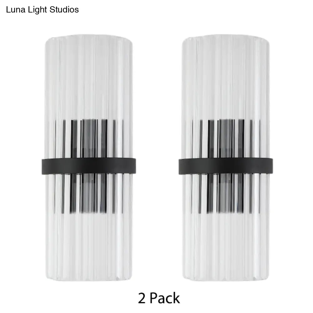 DecorBites™ Modernist Half-Light Pipe Wall Sconce Lamp: Metal & Crystal, Black Finish – Perfect for Dining Room
