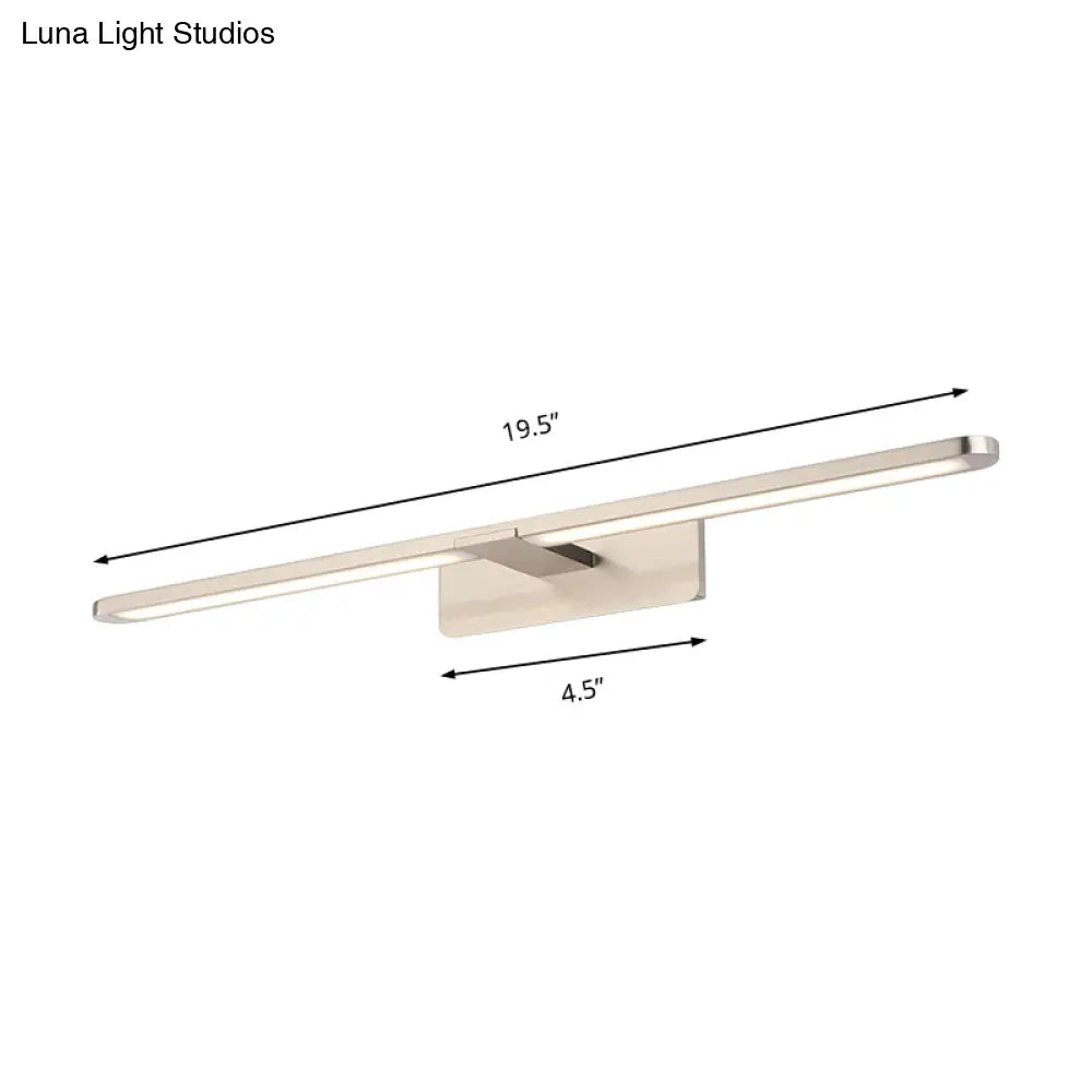 DecorBites™ Modernist LED Metal Wall Sconce Lamp - White/Warm Light, 19.5"/23.5"/34" Wide - Silver/Nickel Finish