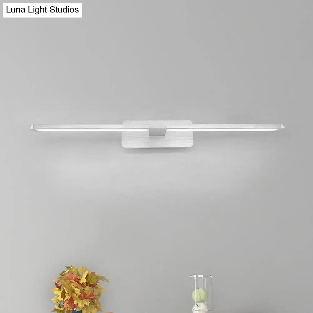 DecorBites™ Modernist LED Metal Wall Sconce Lamp - White/Warm Light, 19.5"/23.5"/34" Wide - Silver/Nickel Finish