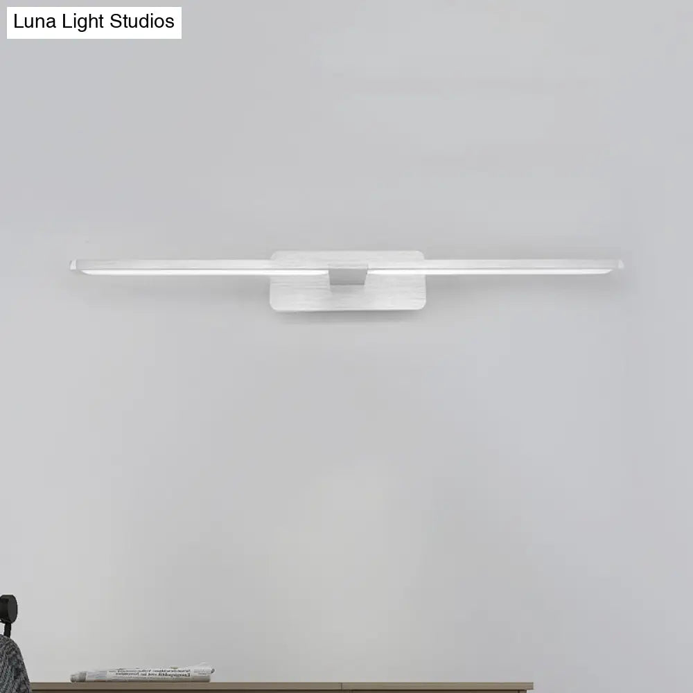 DecorBites™ Modernist LED Metal Wall Sconce Lamp - White/Warm Light, 19.5"/23.5"/34" Wide - Silver/Nickel Finish