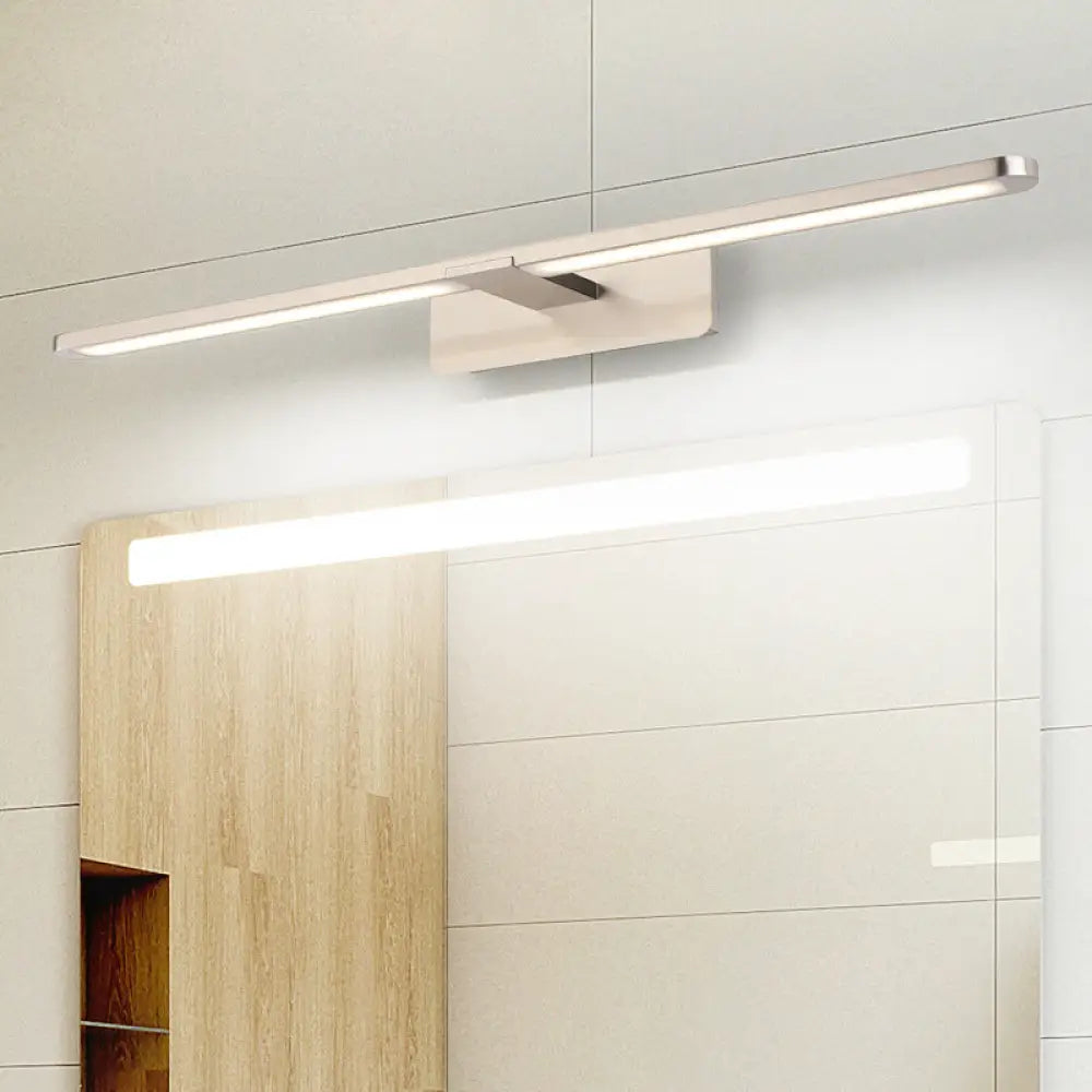 DecorBites™ Modernist LED Metal Wall Sconce Lamp - White/Warm Light, 19.5"/23.5"/34" Wide - Silver/Nickel Finish