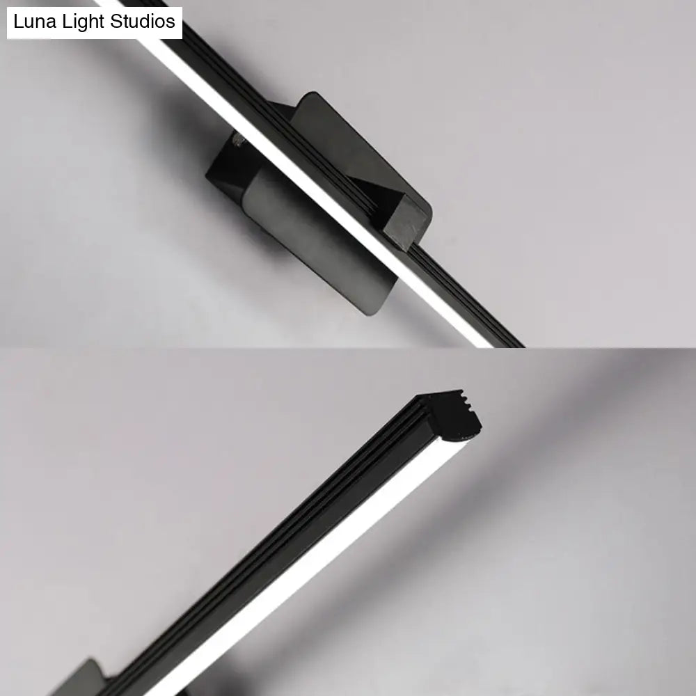 DecorBites™ Modernist LED Vanity Light Fixture - Black/White Linear Design - 16"/19.5" Width - Warm/White Light