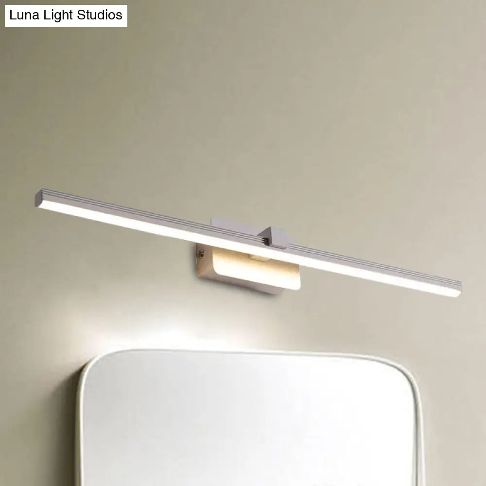 DecorBites™ Modernist LED Vanity Light Fixture - Black/White Linear Design - 16"/19.5" Width - Warm/White Light