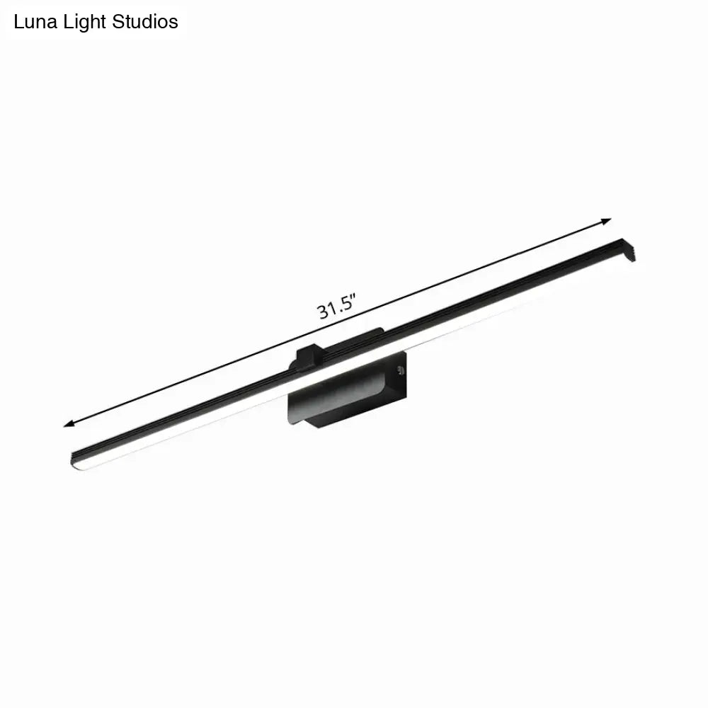 DecorBites™ Modernist LED Vanity Light Fixture - Black/White Linear Design - 16"/19.5" Width - Warm/White Light