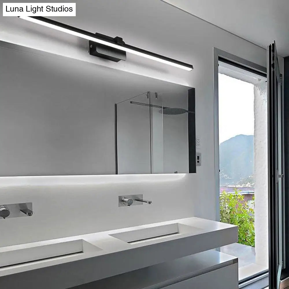 DecorBites™ Modernist LED Vanity Light Fixture - Black/White Linear Design - 16"/19.5" Width - Warm/White Light