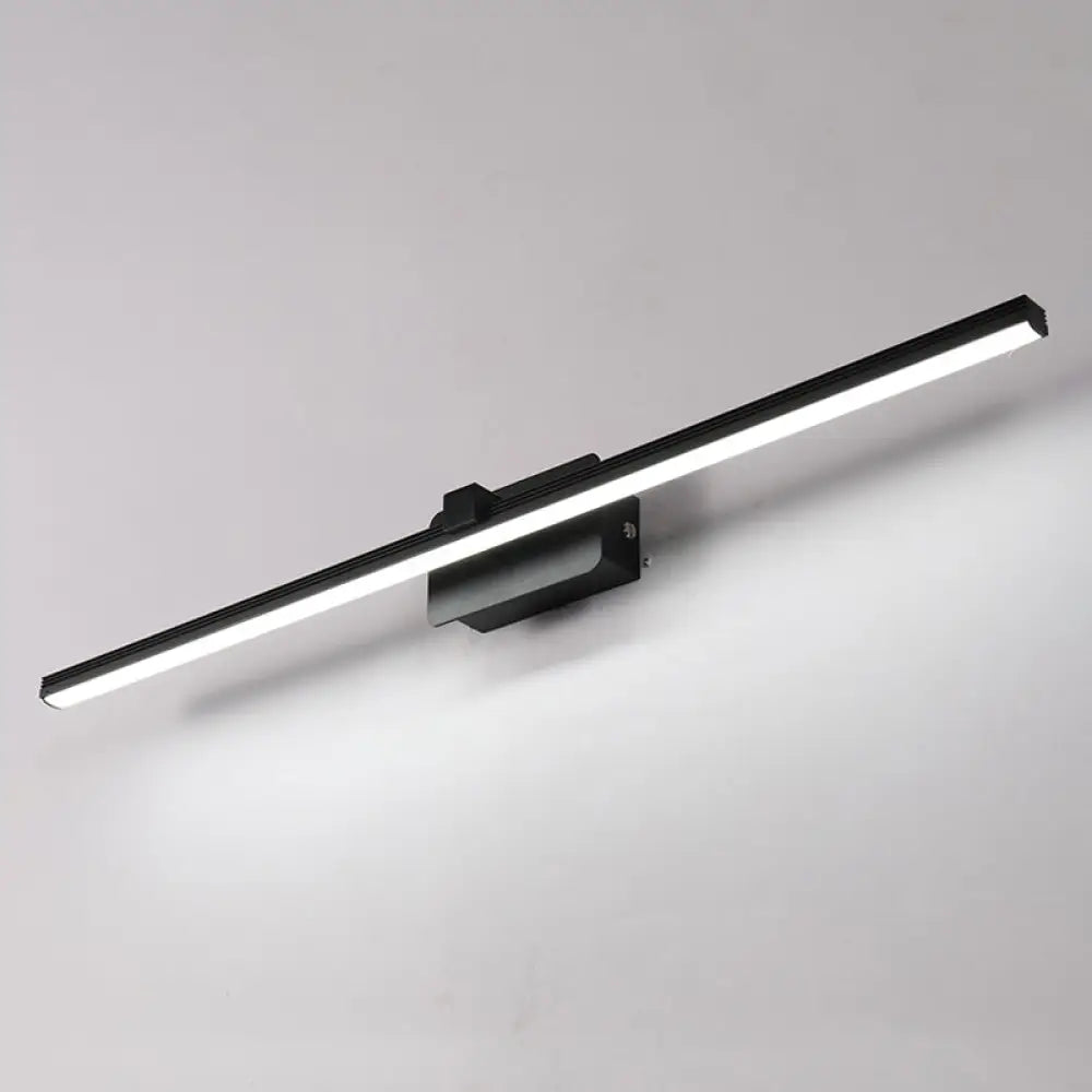 DecorBites™ Modernist LED Vanity Light Fixture - Black/White Linear Design - 16"/19.5" Width - Warm/White Light