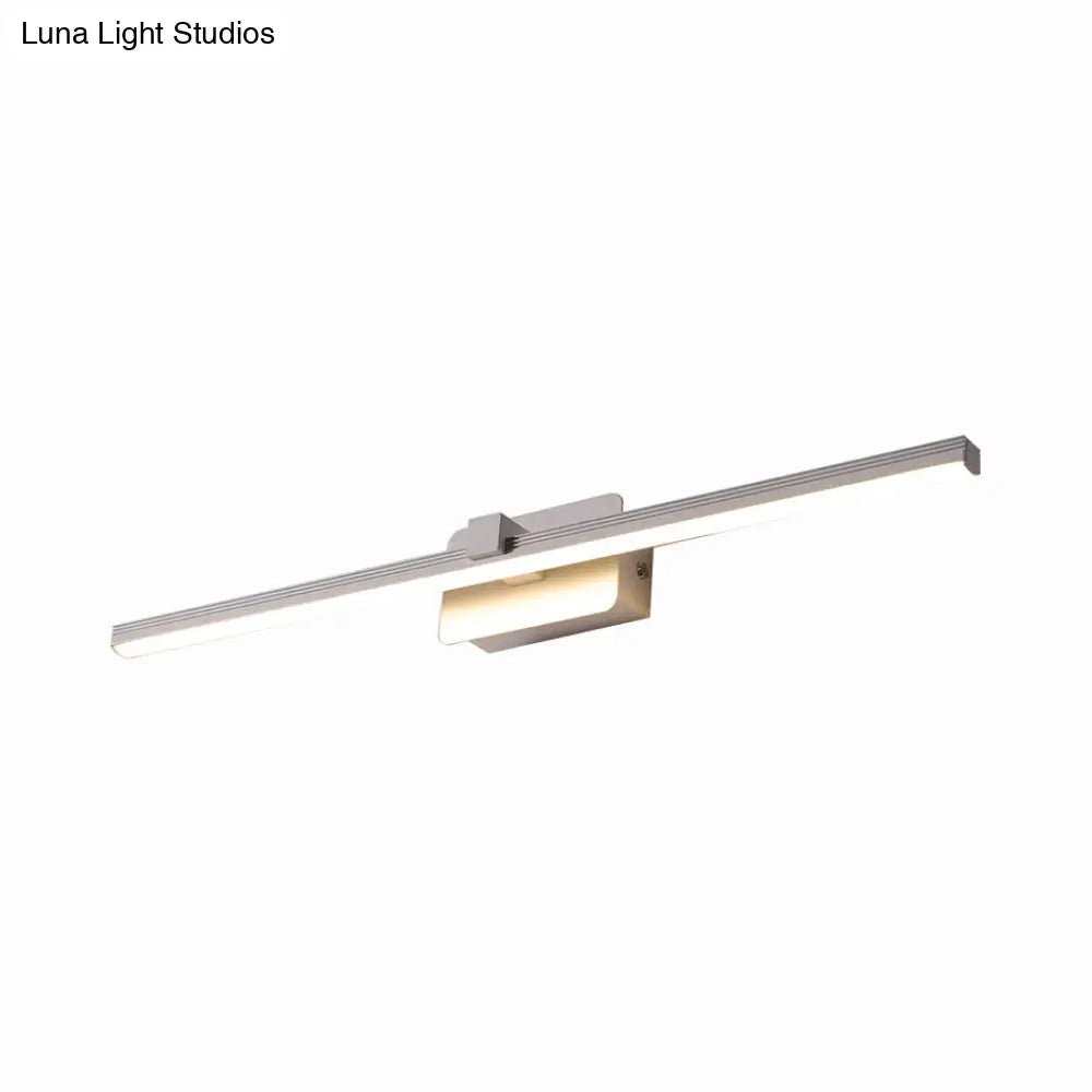 DecorBites™ Modernist LED Vanity Light Fixture - Black/White Linear Design - 16"/19.5" Width - Warm/White Light