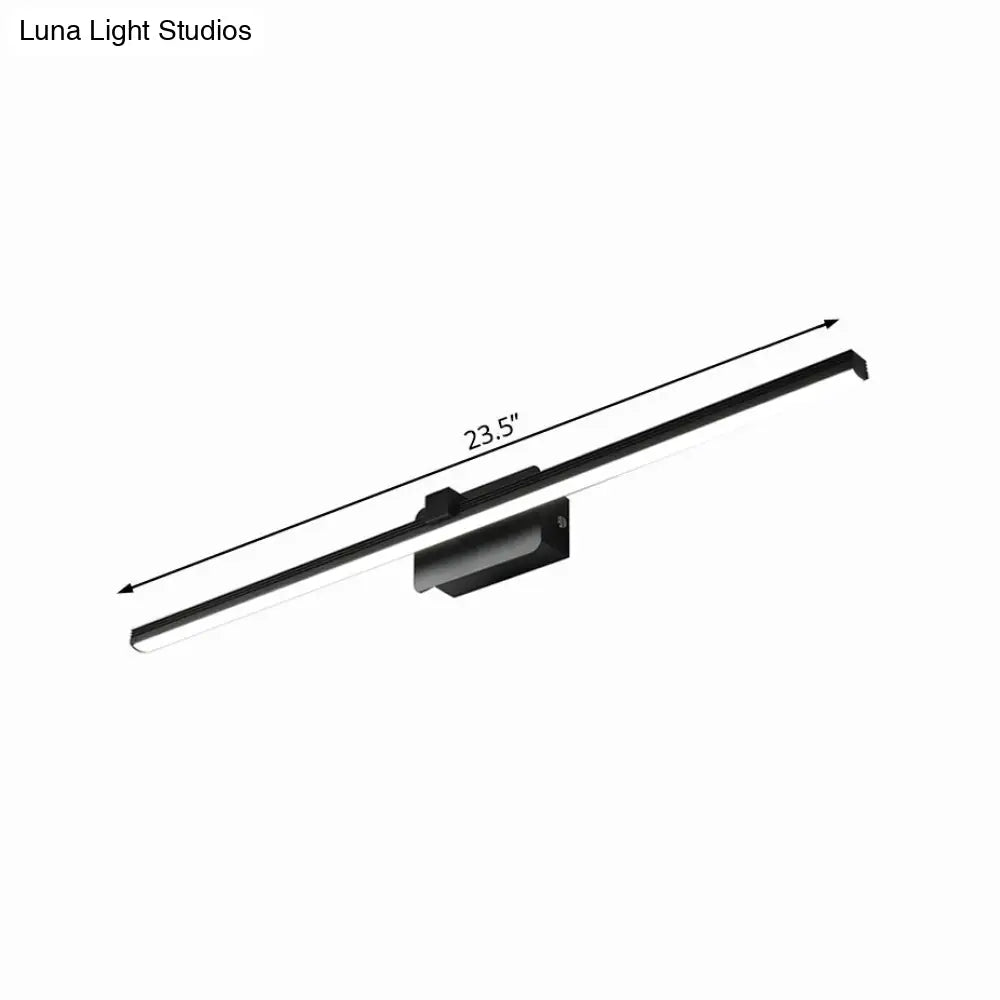DecorBites™ Modernist LED Vanity Light Fixture - Black/White Linear Design - 16"/19.5" Width - Warm/White Light