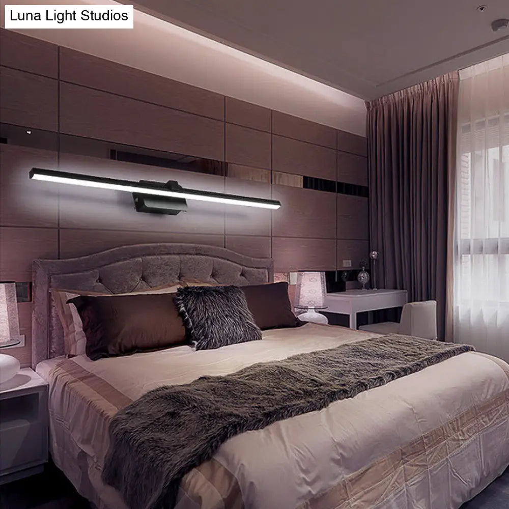 DecorBites™ Modernist LED Vanity Light Fixture - Black/White Linear Design - 16"/19.5" Width - Warm/White Light